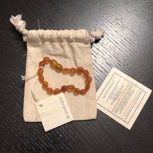 Canyon Leaf Raw Baltic Amber Bracelet for Child
